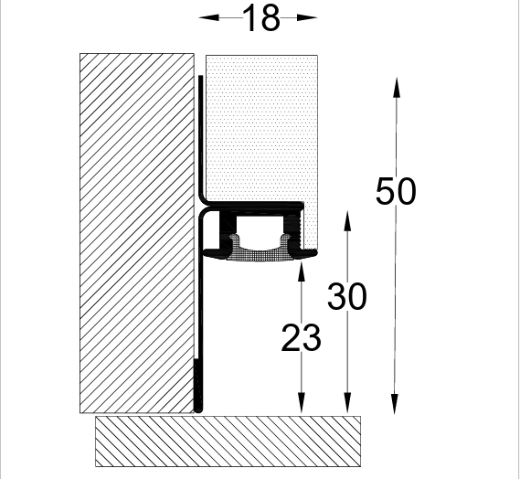 Floor shadow gap with led