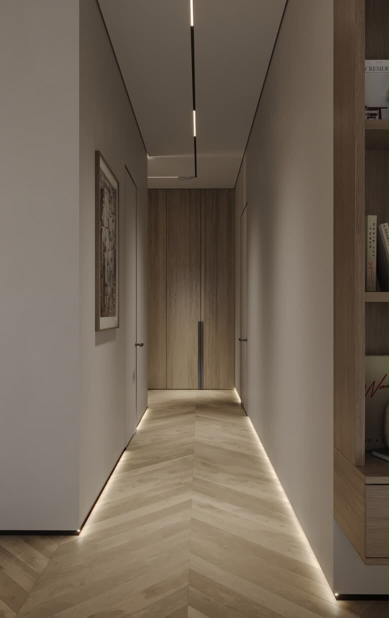 Floor shadow gap with led